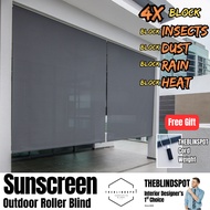 TheBlindSpot Sunscreen Outdoor Roller Blind Bidai Outdoor Blind Balcony Blinds Bidai Tahan Hujan