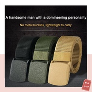 Wide Nylon Tactical Casual Versatile Men's Belt Outdoor Metal-Free Canvas Military Training Belt Tal