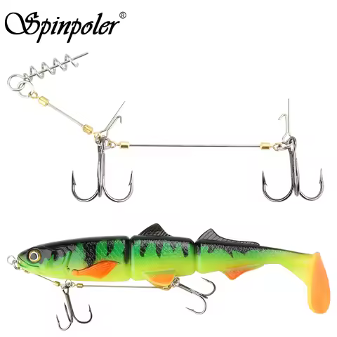 Spinpole Stinger Fishing Rig Hook for Big Shad Center Pin Screw Connector Set Pike Bass Perch Bait B