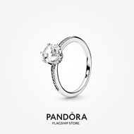 Pandora Clear Sparkling Crown Solitaire Ring