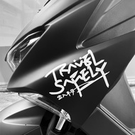 [P-A636] Access Safe Handwritten Text travel safely Hollow Motorcycle Motorcycle Reflective Sticker 