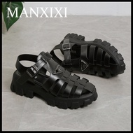 MANXIXI Thời Trang Phụ Nữ Kẹo Màu 1.97 Inches Trung Cao Gót Phẳng Dép Nêm (Kích Thước 35-43)