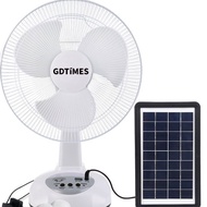 Gd times Solar electric fan with charger w/Solar Panel direct 220v solar panel charging fan COD