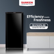 SANKEN Lemari Es / Kulkas 1 Pintu Rak Kaca SK-V163 PABB  [160 L]