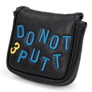 Black Do Not 3 Putt Mallet Putter Golf Head Cover Square Golf Stick Cover