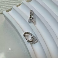 YY.Fashion Small Cube Diamond Earrings Real Silver Fashion Hoop E009