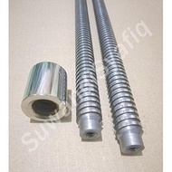 (Best Saller) As Drat Ulir Kotak Diameter 25Mm Panjang Drat 49Cm Panjang As 59Cm Bestseller