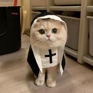 Gothic Style Dog Nun Clothes Pet Hoodie Cross Kitten Nun Funny cos Puppy Nun Clothes Dog Repair Clot
