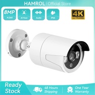 Hamrol 8MP 4K Face Detection Audio IP Camera 48V POE H.265 Night Vision 5MP 4MP AI Human Outdoor CCT