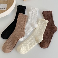 Lace Socks Ladies Middle Tube Socks Solid Color Middle Tube Socks