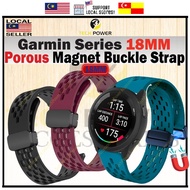 Garmin Watch Series 18mm Magnet Buckle Silicone Porous Strap,Tali Jam Garmin Forerunner 265S /255S /