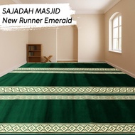 Medinah Runner Plain Mosque Prayer Rug Rug Size 105CM X 7.4M Green Color - CUSTOM