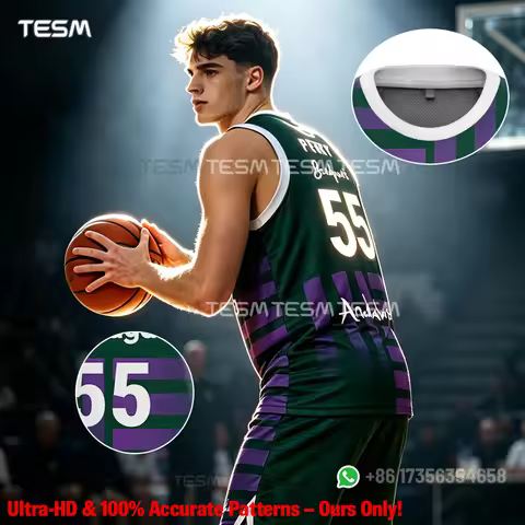 TESM Andalucia Men Sleeveless Tank Top Basketball Jersey White GreenFan Uniform Sublimation Print Ba