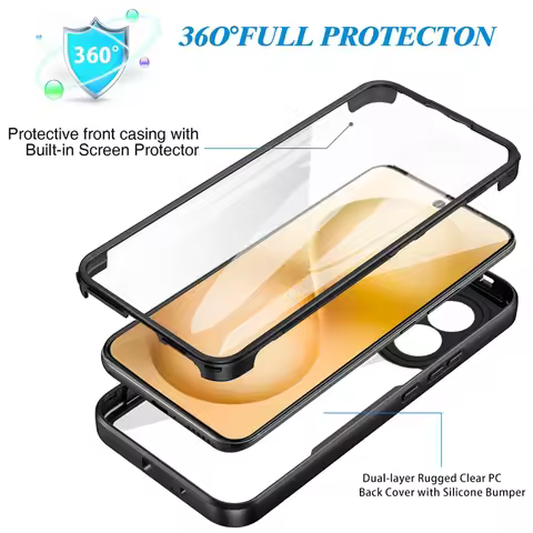 3IN1 360° Screen Protector Transparent HD Case For VIVO V60 Pro V60 Lite V60 Y21D Y31 Y76S Y75 Y55 5
