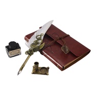 (MYTO) Vintage Pen and Ink Set Retro Quill Dip Pen Calligraphy Writing Signature Pen with Notebook P