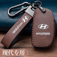 [Genuine Leather] Hyundai Key Case ix35 I30 I20 Elantra Verna Santa