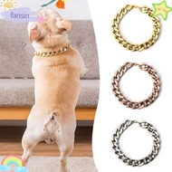 FANSIN Pet Necklace, Chain Collar Cat Dog Gold Necklace Chain Dog Collar, Fashion Adjustable Gold Co