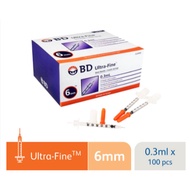BD Ultra-Fine Insulin Syringe 0.3ml 31GA X 6mm (Box of 100's)