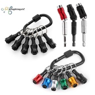3 Pivoting Bit Tip Holder and 12 Bit Holder Keychain 1/4 Inch Pivot Drill Bit Holder