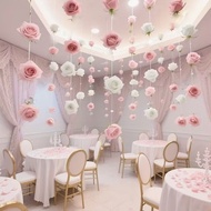 Rose Suspension Flower Curtain Flower String Wedding Arch Baptism Bridal Party Party Ceiling Ornamen