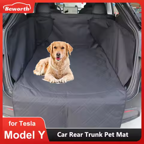 Rear Trunk Pet Mat for Tesla Model Y Juniper 2025 HW4.0 2024 Dog Seat Cover Fabric Oxford Waterproof