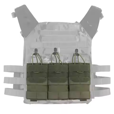 Dual Purpose 5.56 M4 Triple Magazine Pouch Tactical Vest K series Plate Carrier Front Placard AG 3 M