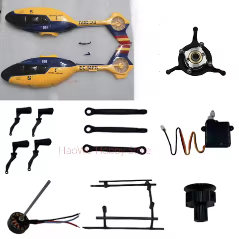 YXZNRC F06 EC135 2.4G 6CH Direct Drive Dual Brushless RC Helicopter Components principal axis Horizo