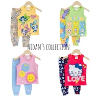 Singlet Set with Long Pants Girl Jumping Beans / Set Singlet dengan Seluar Panjang / Pyjamas Singlet