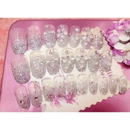 3D Nail Art Silver Fake Nails 3D Nails 4