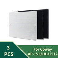 【Clearance Markdowns】 Hot 3pcs Air Purifier Replace Hepa Carbon Filter Set Ap1512hh Fit For Coway Ap-1512hh 1512
