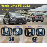 Honda Civic FE 2022 Front Rear Steering Logo Cover Honda Emblem Cover Honda Civic Accessories