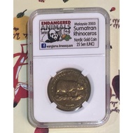 Nordic Gold Coin Sumatran Rhinoceros 25sen