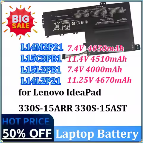 L14M2P21 L15C3PB1 L15L2PB1 L14L2P21 Laptop Battery for Lenovo IdeaPad 330S-15ARR 330S-15AST 330S-14A