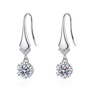 100% Real 0.5-1CT Moissanite Dangle Earring For Women Girls S925 Silver Plated Platinum Diamond Drop