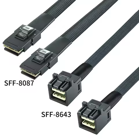 0.5M 1M Internal Mini SAS SFF-8643 SFF-8087 Data Transfer Cable with Shielding for Server RAID PCI E