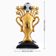 Soccer-Themed Trophy Balloon Gold Trophy Balloon with “1” and Star Accents Ideal School Soccer Tourn