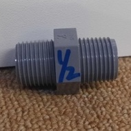 double nepel 1/2" inch dim pvc double neple double drat luar 1/2"