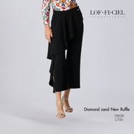 LOF-FI-CIEL Womans Pants Diamond sand new ruffle กางเกงผู้หญิง แต่งระบายหน้า สีดำ FBB2BL