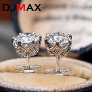DJMAX 0.2-3Ct Aaaaa Moissanite Dia Stud Earrings For Women Orginal Sterling Sier Screw Back Aaa