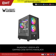 INVASION C-1000 M-ATX GAMING CASE WITH 5 FANS BLACK 100% ORIGINAL