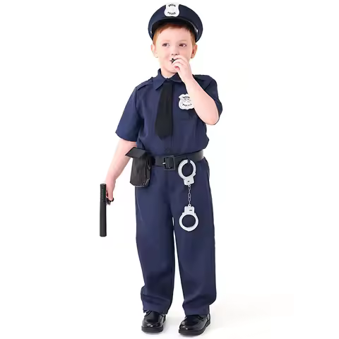 Purim Sheriff Police For Boy Costume Officer Captain Uniform Outfit Cosplay Carnival Halloween Fancy