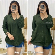 KEMEJA Plain Work Shirts Tops/Plain Shirts/Plain Work Shirts/Women's Work Plain Shirts/rayon viscous