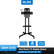 GLINK (GWM-ST01) Mobile TV Stand with Shelf Stand TV Mount Size: 32– 70 INCH-Capacity: 35kg
