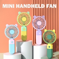 Cute Portable Mini Fans Handheld USB Rechargeable Fan Outdoor Travel  Student Desktop Hand Fans with Phone Stand
