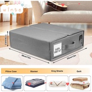 WINTE Bed Sheet Set Storage Box, Large Capacity Zipper Foldable Bedding Organizer, Convenient Beddin