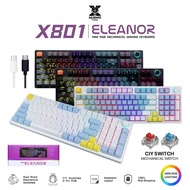 คีย์บอร์ดเกมมิ่ง NUBWO X801 ELEANOR Mechanical ขนาด 97% Full-Size Keyboard มี 2 Layout Blue/Red Swit