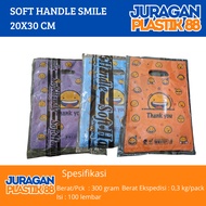20x30 Soft Handle Oval Smile Plastic Bag 20 x 30 @100 sheets
