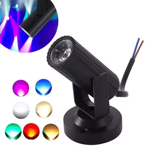 Mini RGB LED Spotlight DJ Disco Light Stage Lighting 85-265V For Party Wedding Mirror Ball Club Bar 