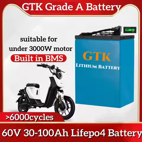 GTK Lifepo4 60V 30Ah 40Ah 50Ah 60Ah 70Ah 80Ah 90Ah 100Ah Lithium Battery with Bluetooth BMS for 500W
