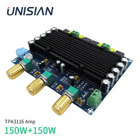 UNISIAN 150W TPA3116 Digital Audio Amplifier 2X150W 2.0 Channels TPA3116D2 Power Amplifier Board Cla